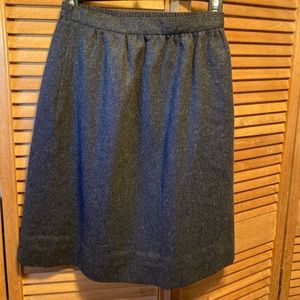 Vintage Personal Petites Grey Pure Wool Skirt